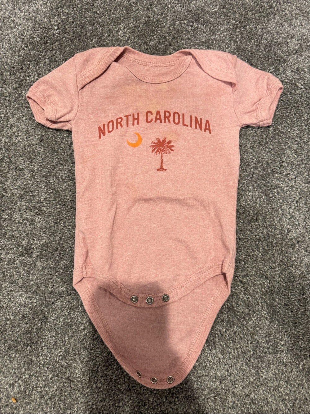 North Carolina Pink Kids One-Piece Bodysuit